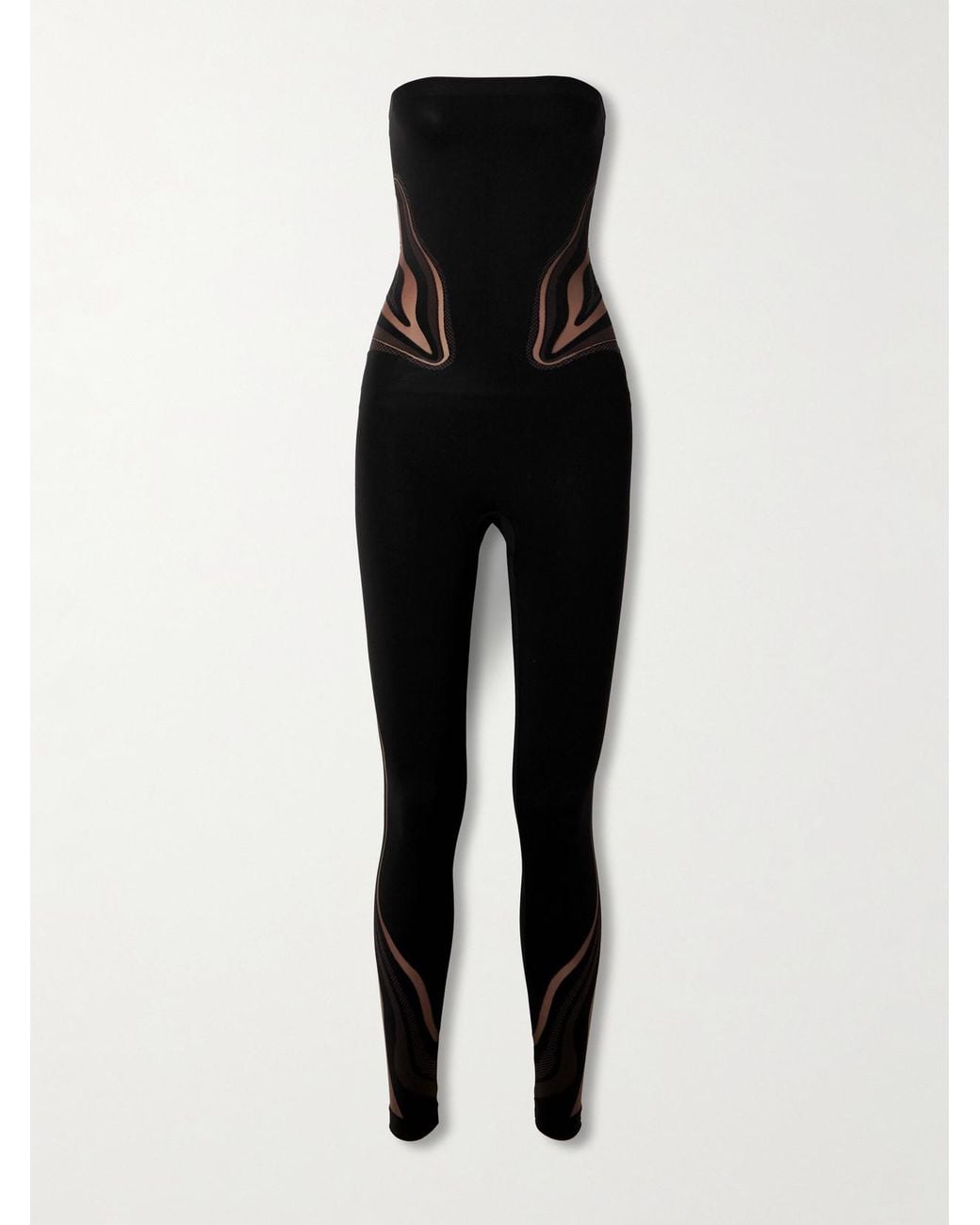 Wolford Venus Striped Stretch-Jersey Jumpsuit in Black | Lyst