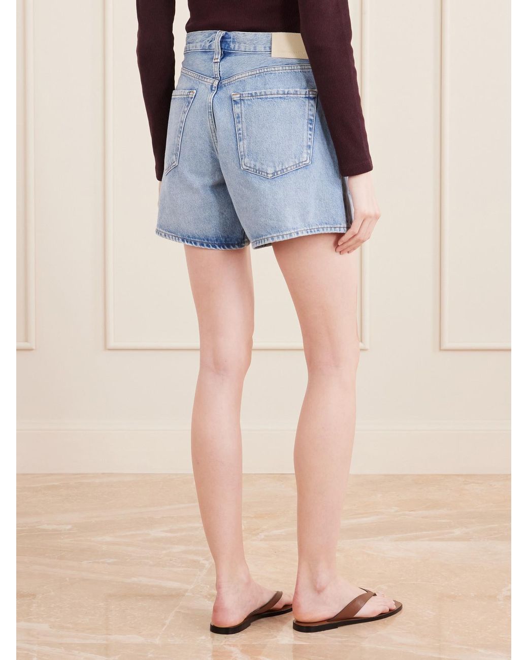 Citizens of Humanity Blue Billie Distressed Organic Denim Shorts