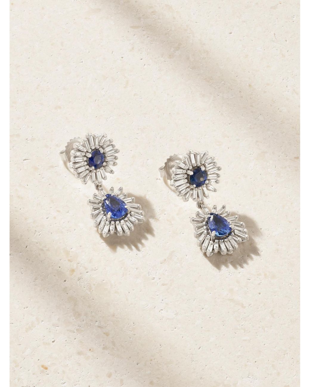 Suzanne Kalan Natural 18-Karat, Sapphire And Diamond Earrings