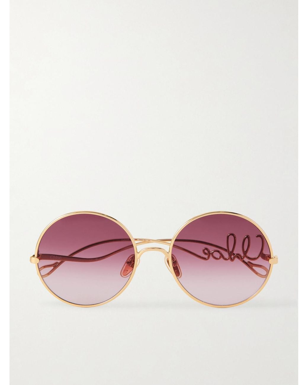 Chloé Pink Iconic Round-Frame-Tone Sunglasses