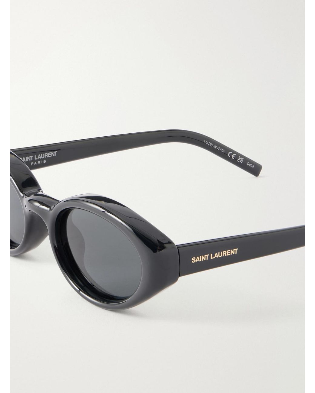 Saint Laurent Gray Sl 567 Plump Cat-Eye Injected Sunglasses