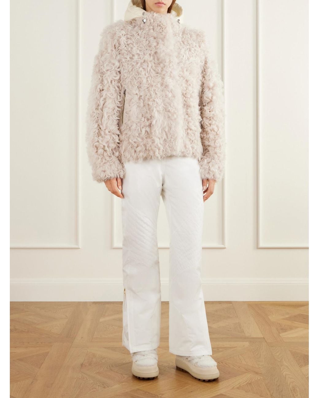 Bogner Natural Shell-Trimmed Shearling Ski Jacket