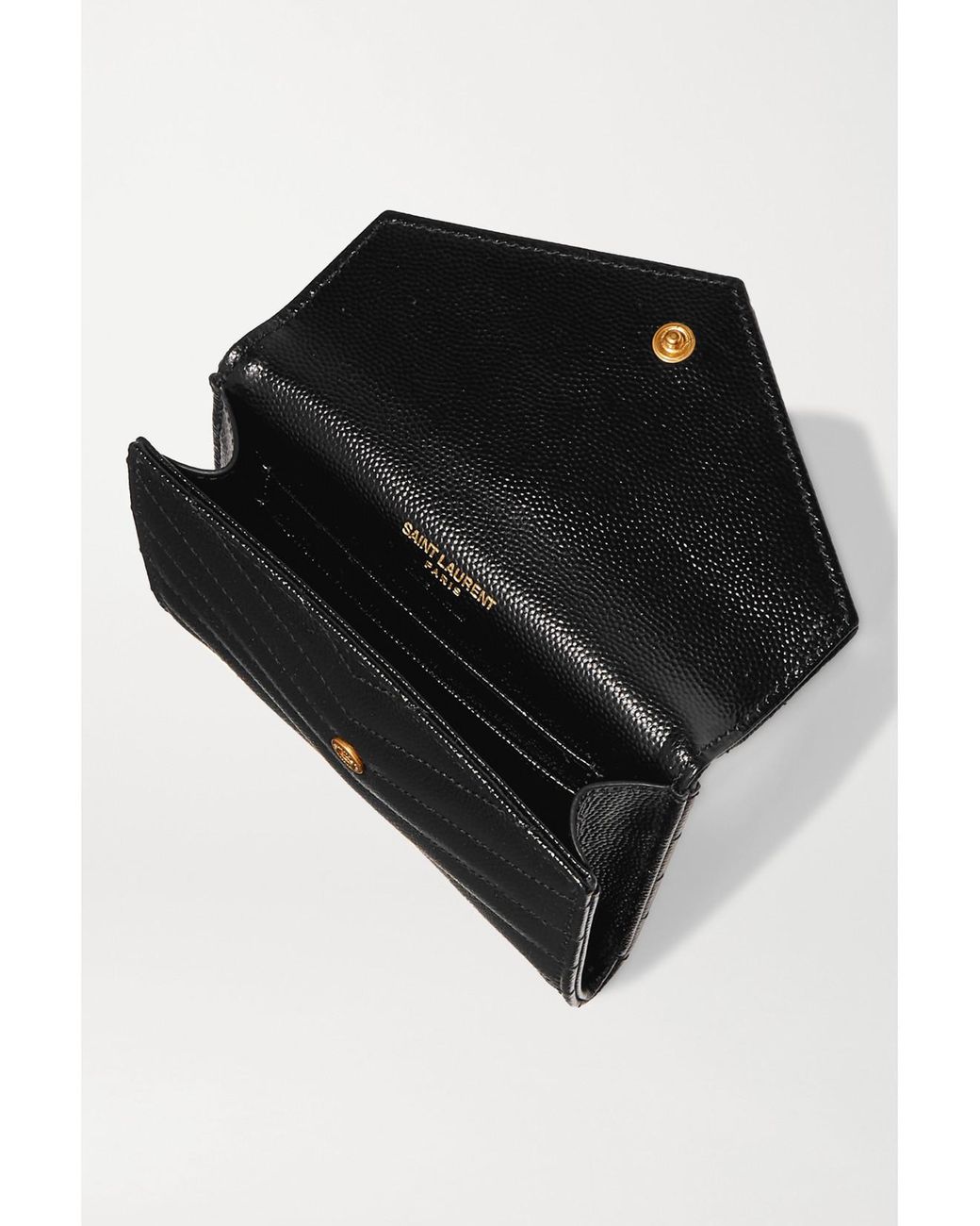 Saint Laurent Black Monogramme Envelope Quilted Textured-Leather Wallet
