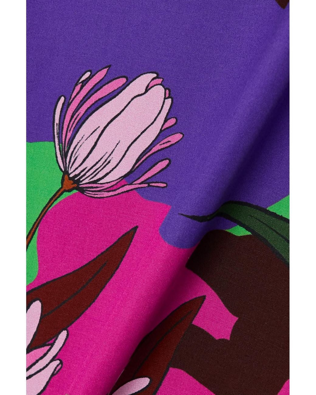 Moncler Pink Cropped Floral-Print Cotton-Poplin Shirt