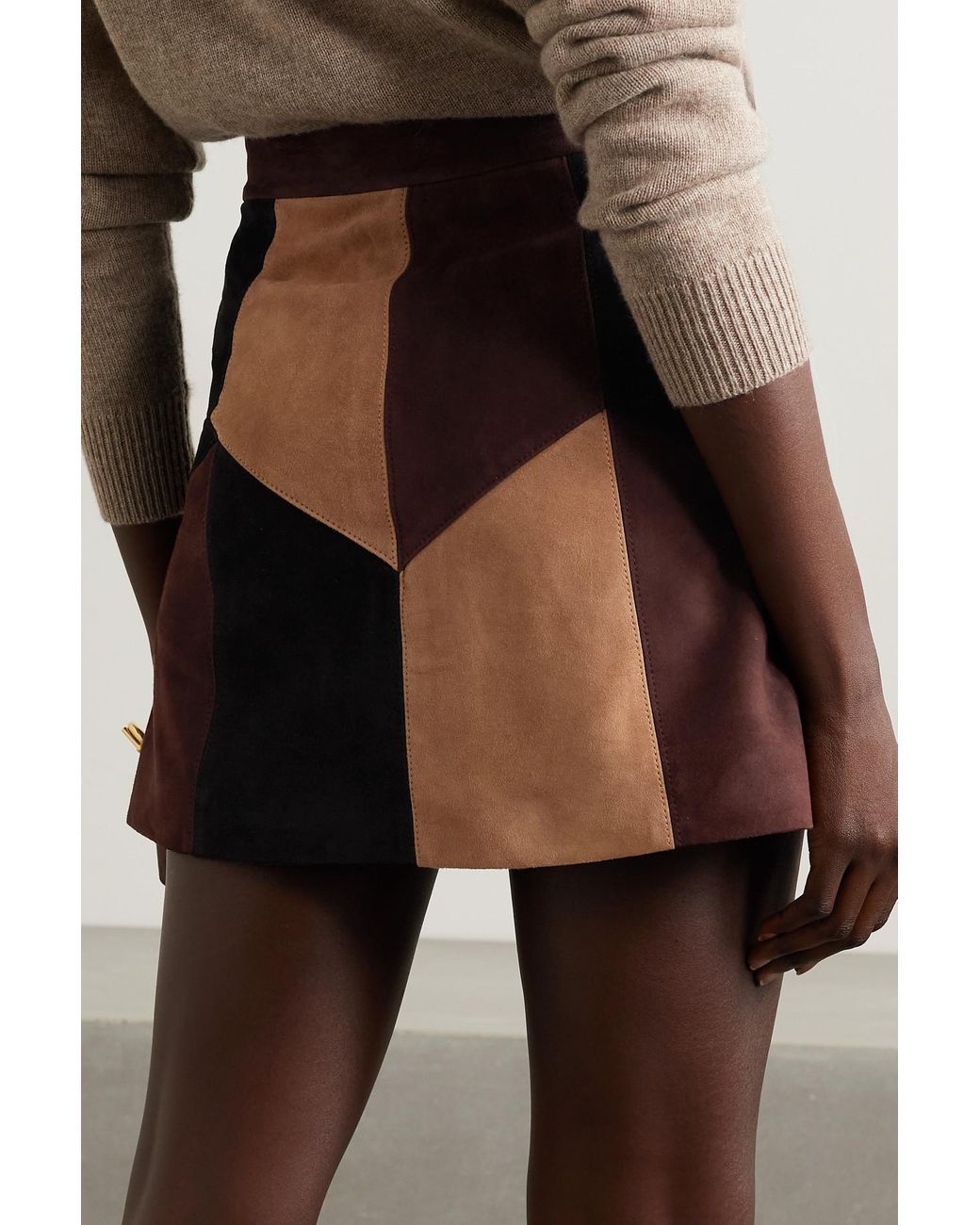 Faux suede hotsell patchwork skirt