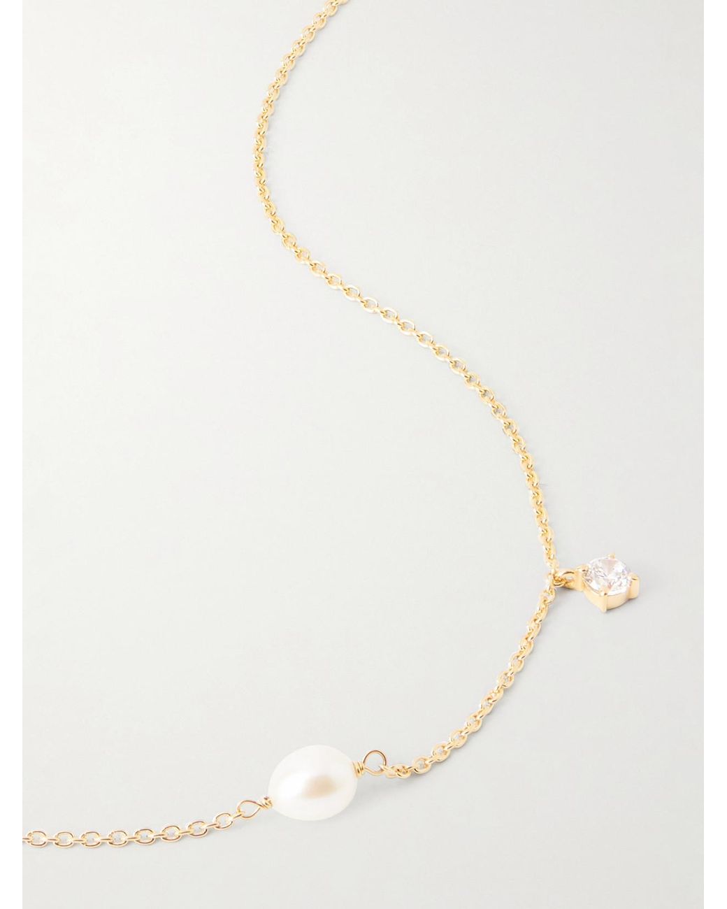 COMPLETEDWORKS White Plated, Crystal And Pearl-Like Necklace