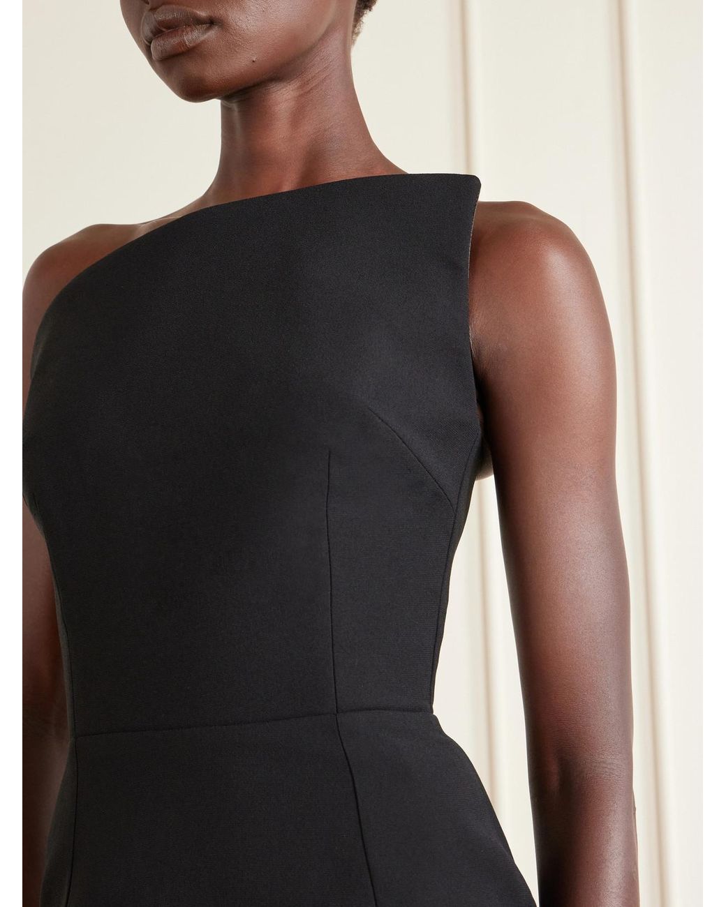 Ilkyaz Ozel Black Fuji Crepe Gown