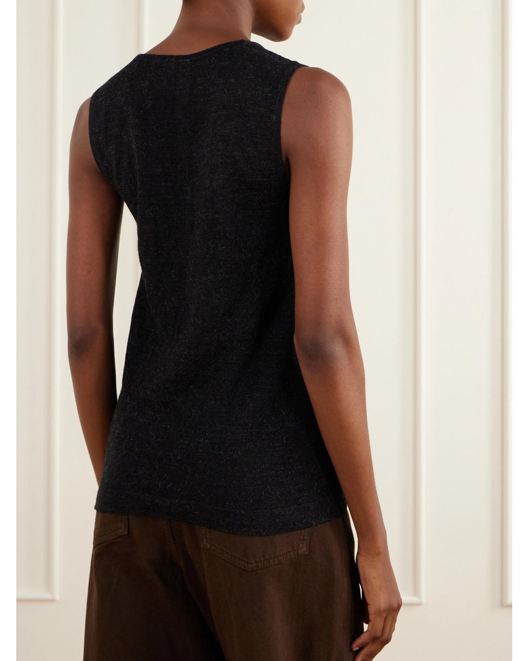 Lauren Manoogian Black Alpaca And Merino Wool-Blend Tank