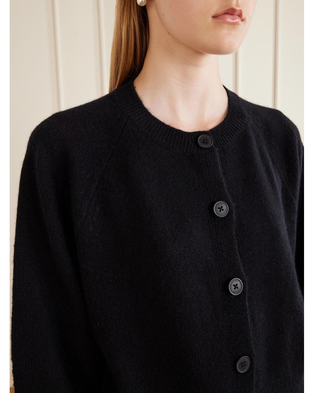 Loulou de Saison Black Heike Cashmere Cardigan