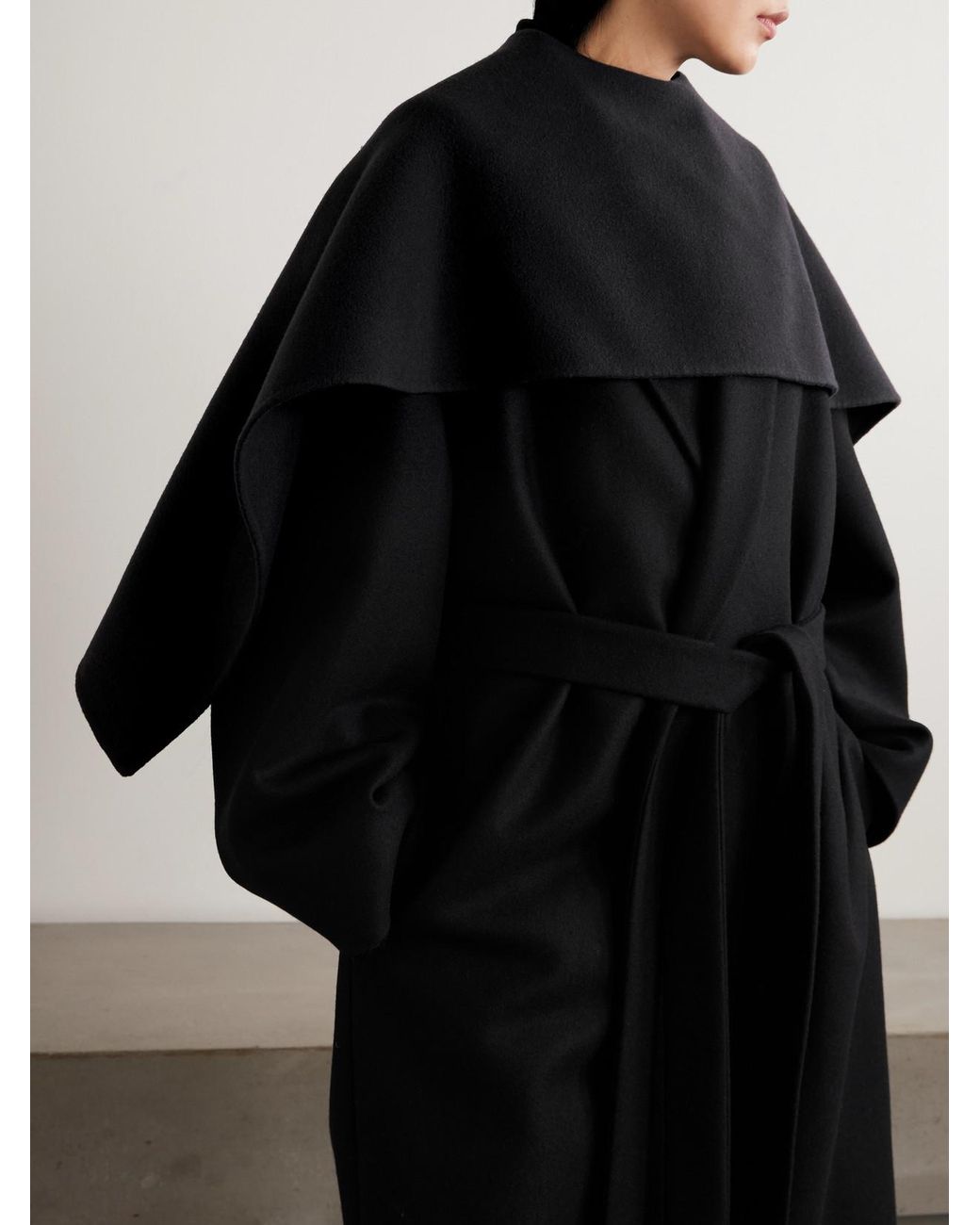 Calvin Klein Black Taylor Wool And Cashmere-Blend Cape