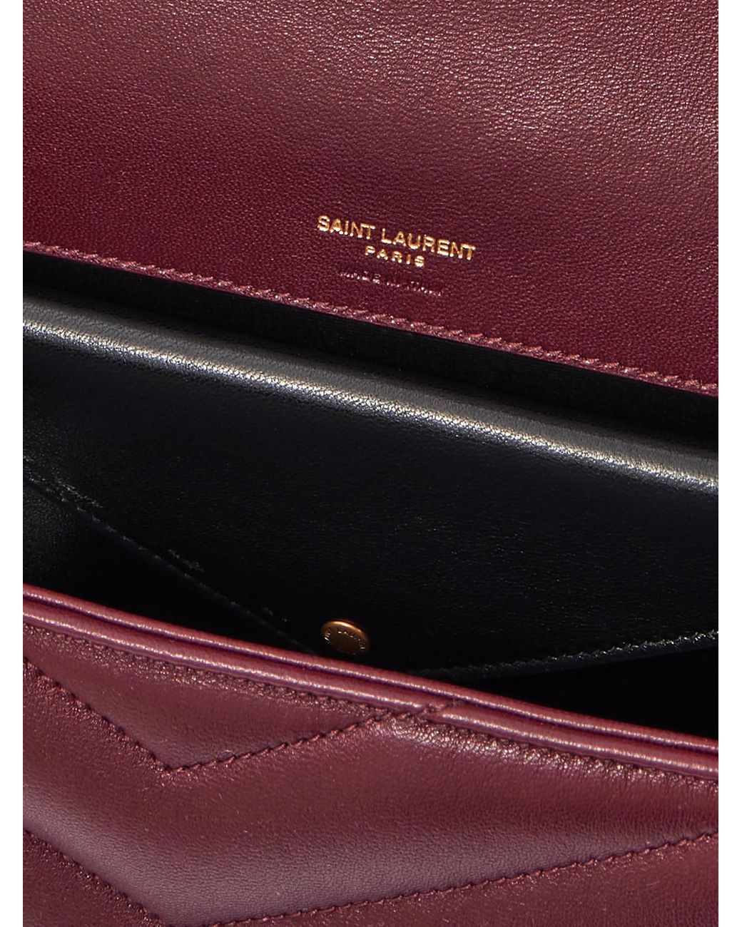 Saint Laurent Purple Loulou Matelassé Leather Shoulder Bag