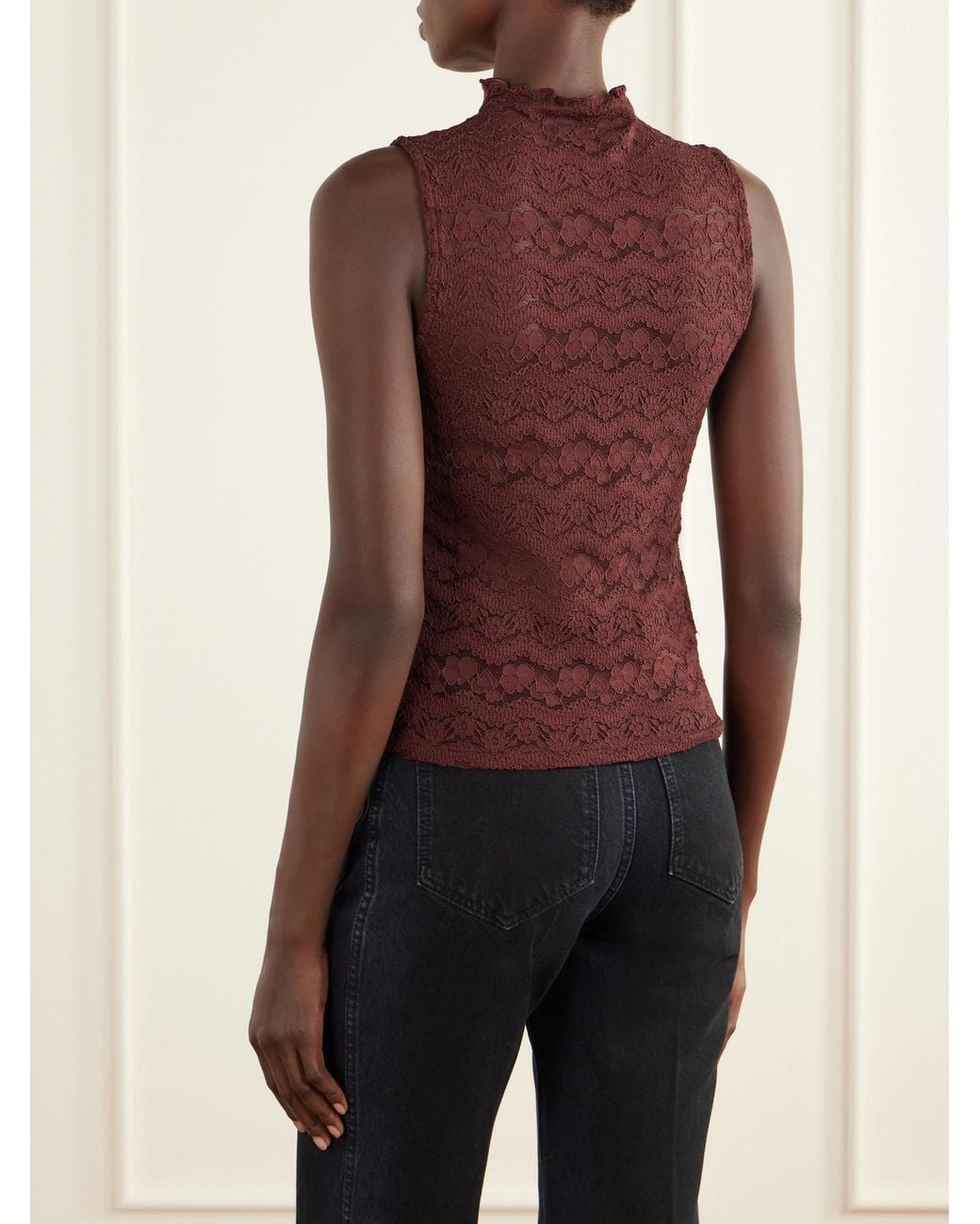 Veronica Beard Purple Alora Lace Tank