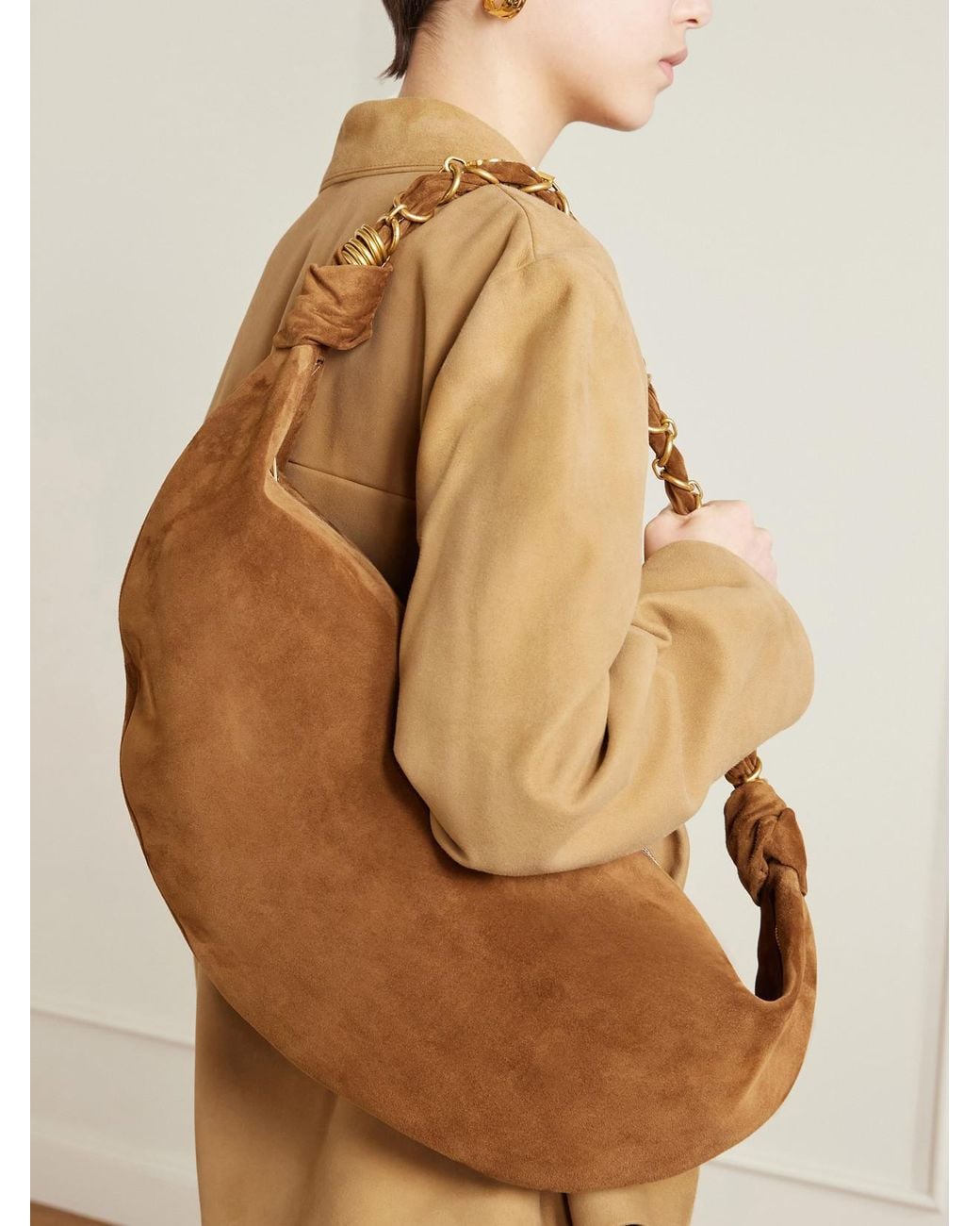 Saint Laurent White Amalia Suede Shoulder Bag