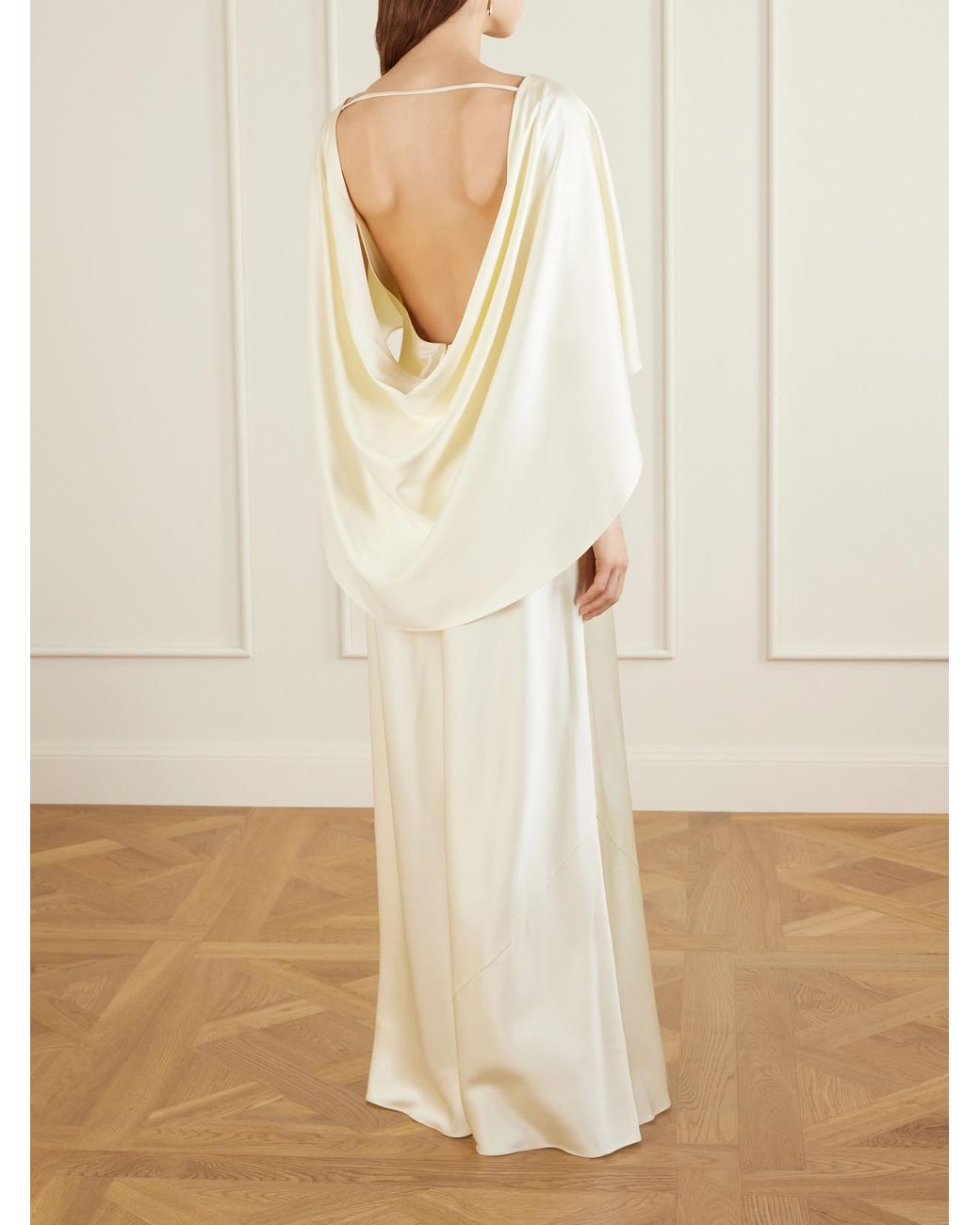 Heirlome Natural Anna Silk-Satin Maxi Dress