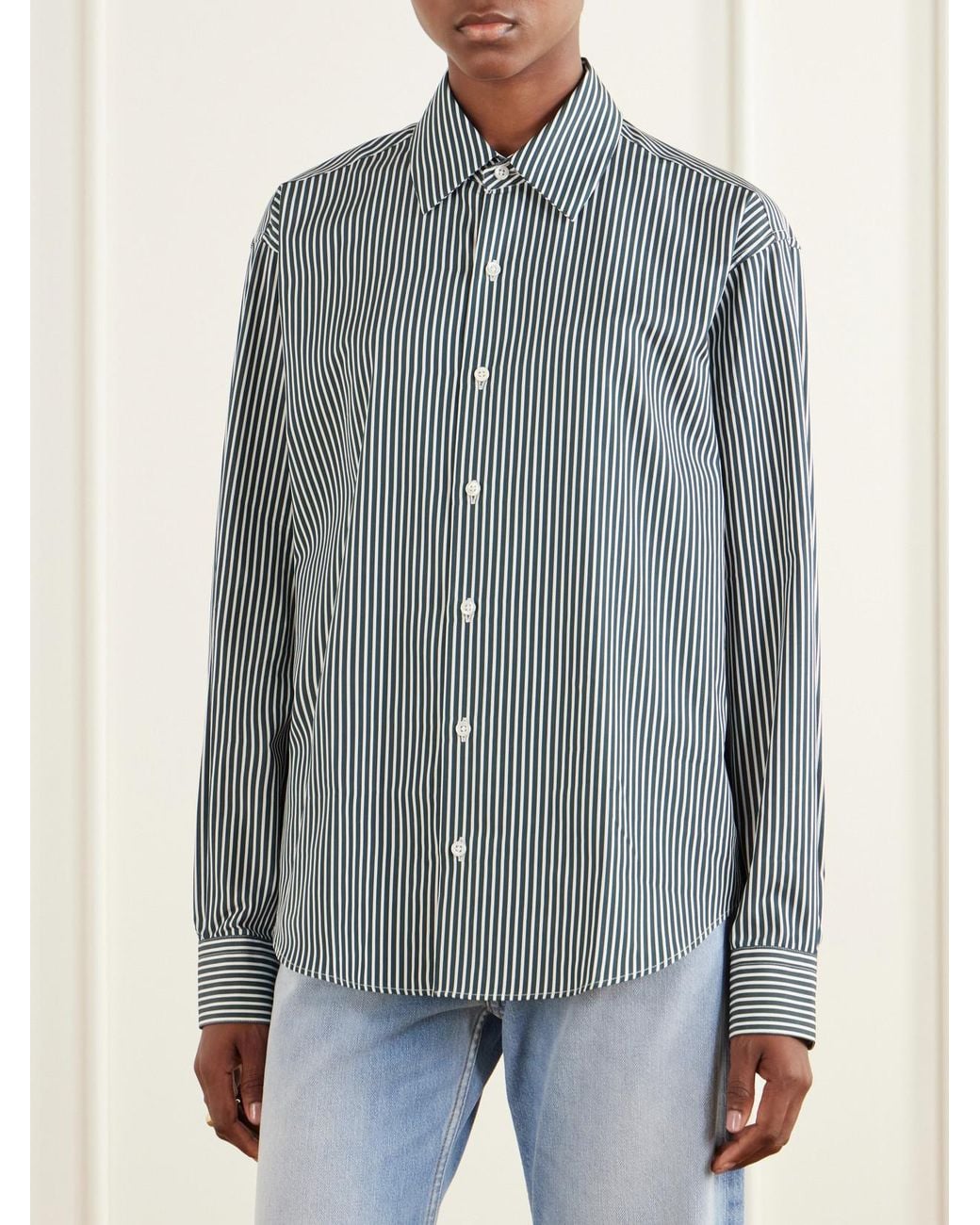 Comme Si Blue La Shirt Classica Cotton-Poplin Shirt