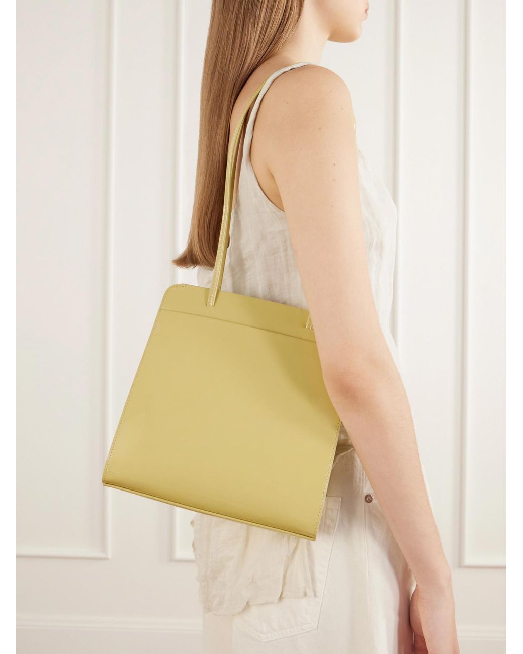 Faune Yellow Lisse Patent-Leather Shoulder Bag