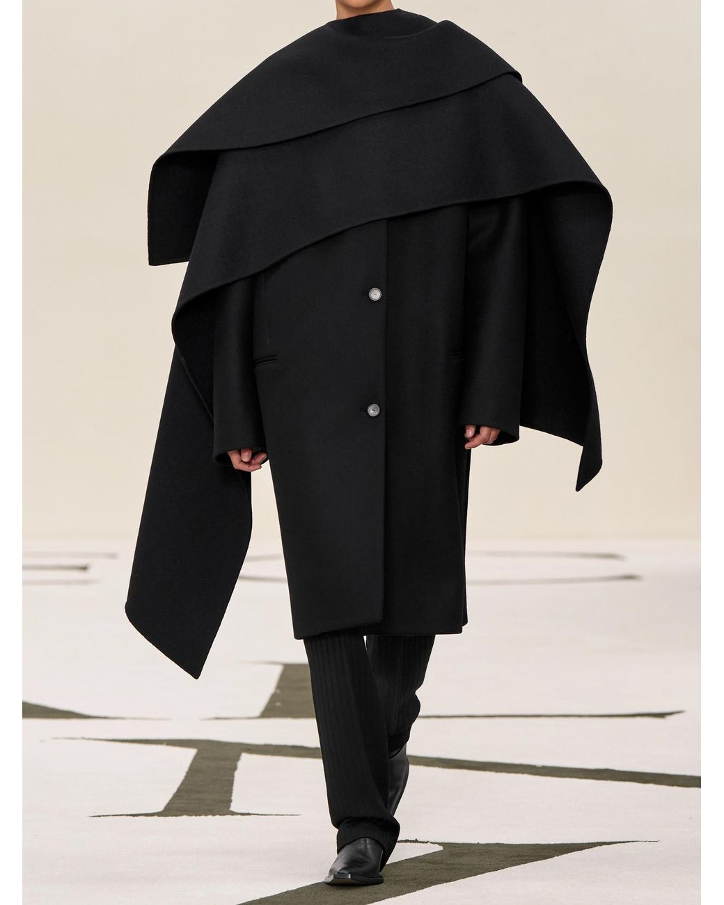 Calvin Klein Black Taylor Wool And Cashmere-Blend Cape