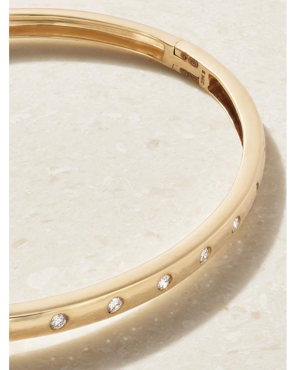 STONE AND STRAND Natural Dainty Together Forever 14-Karat Diamond Bangle