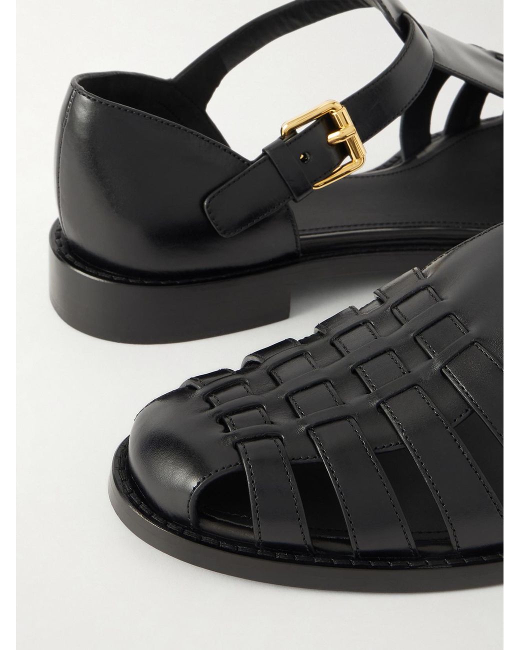 Church's Black Kelsey Woven Leather Sandals