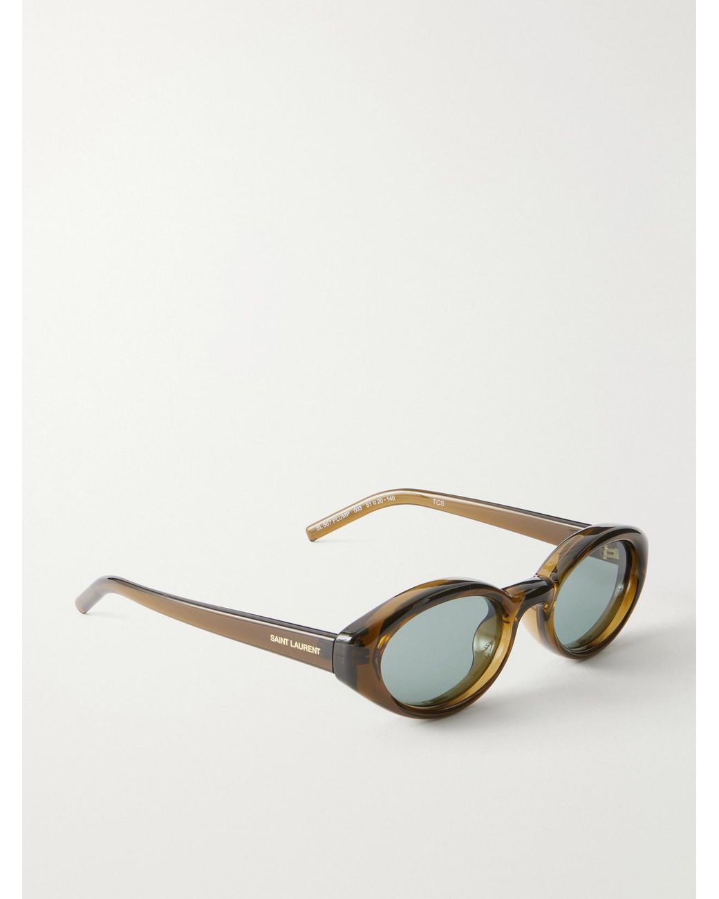 Saint Laurent Brown Sl 567 Plump Cat-Eye Injected Sunglasses