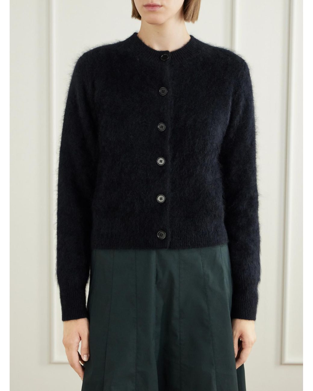 Lisa Yang Black Azalea Brushed-Cashmere Cardigan