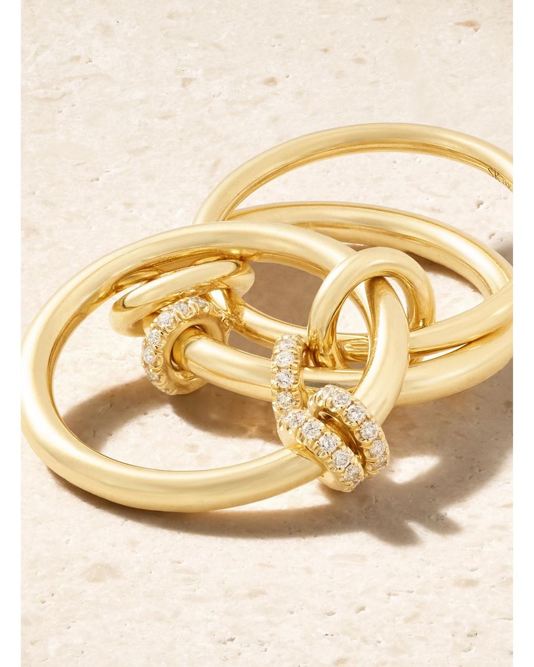 Spinelli Kilcollin Natural Jovie Set Of Three 18-Karat Diamond Rings