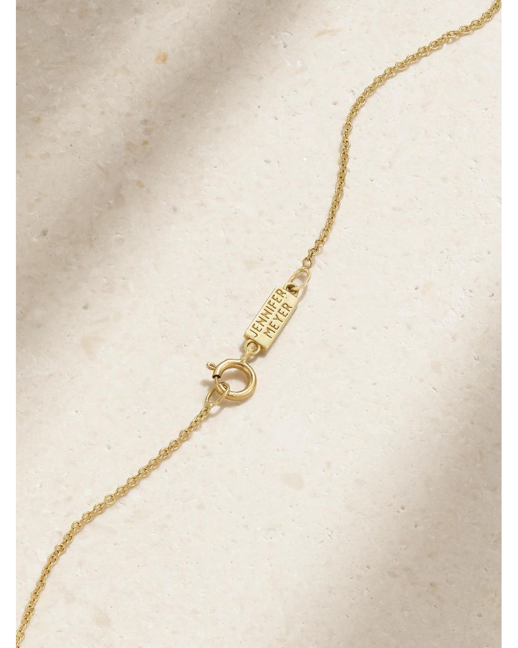 Jennifer Meyer Natural Mini Hammered Disc 18-Karat Necklace
