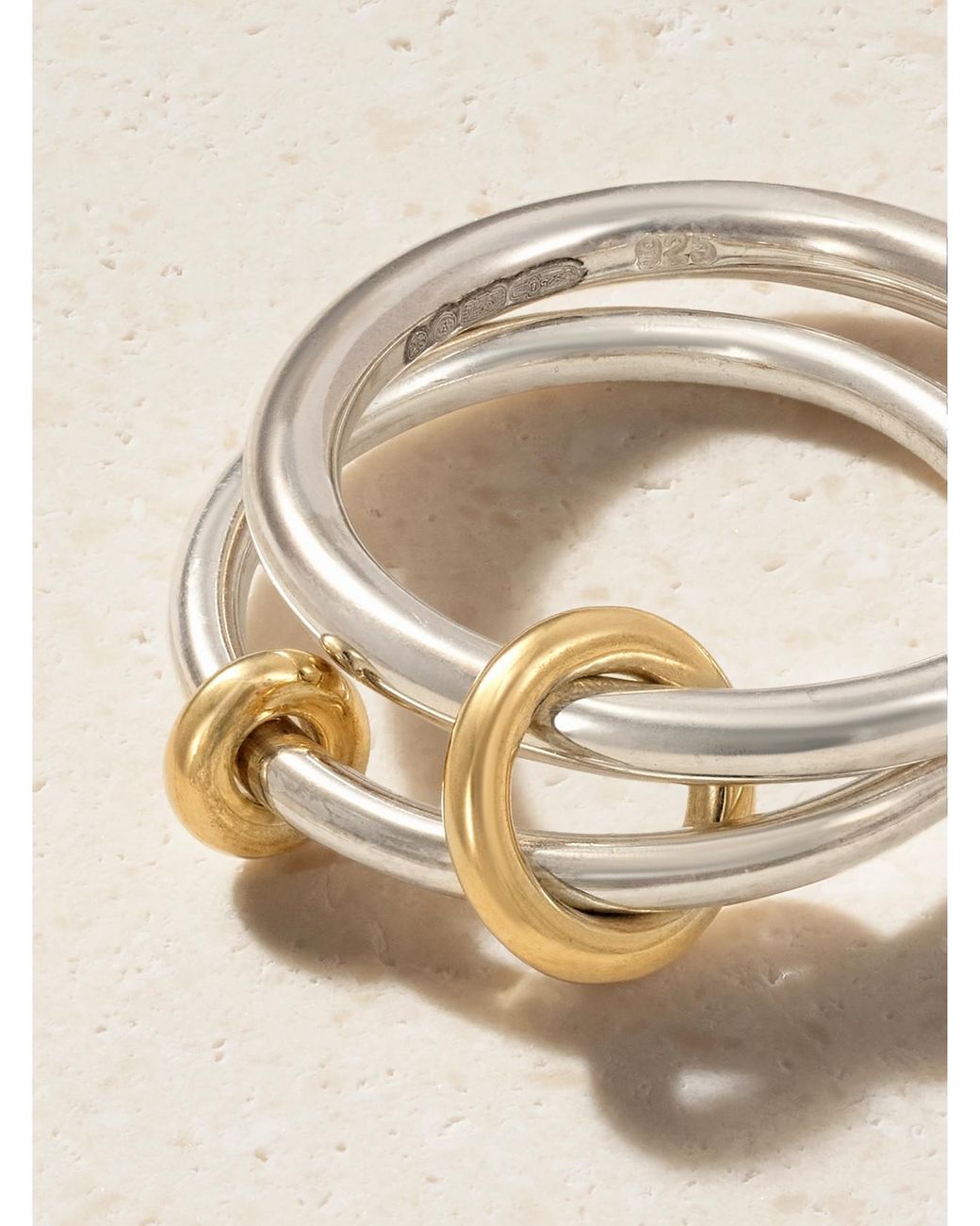 Spinelli Kilcollin Natural Virgo Set Of Two 18-Karat And Sterling Rings