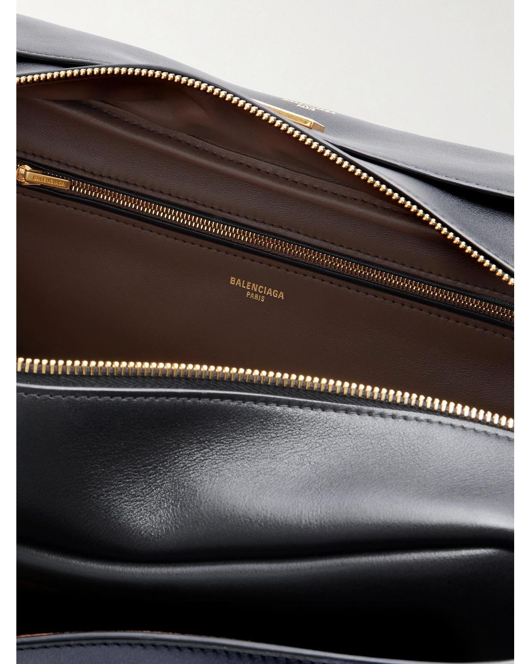 Balenciaga Black Le 7 Leather Bowling Shoulder Bag
