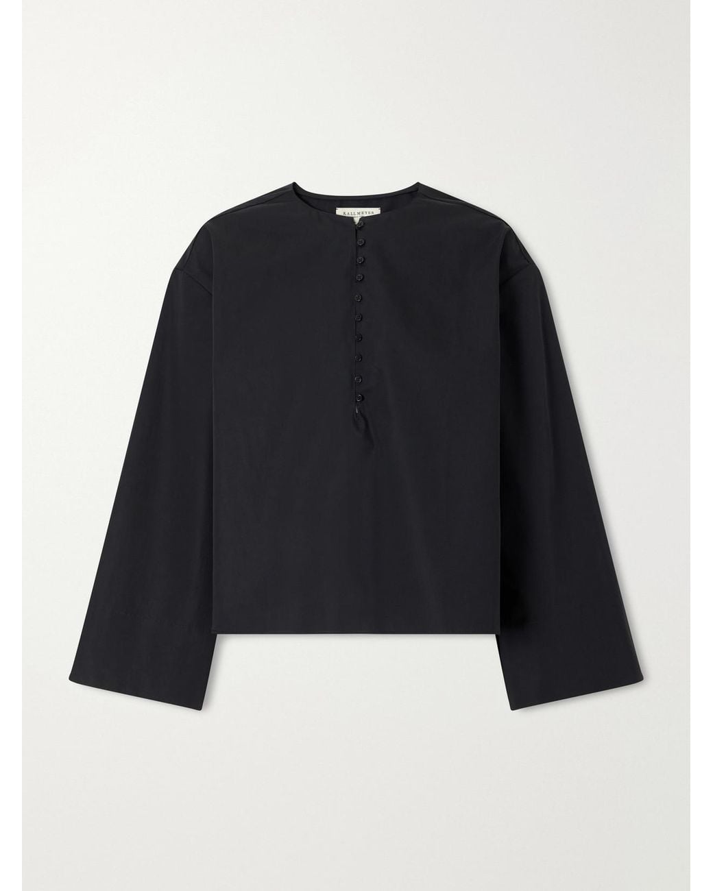 Kallmeyer Blue Marguerite Cotton-Poplin Blouse