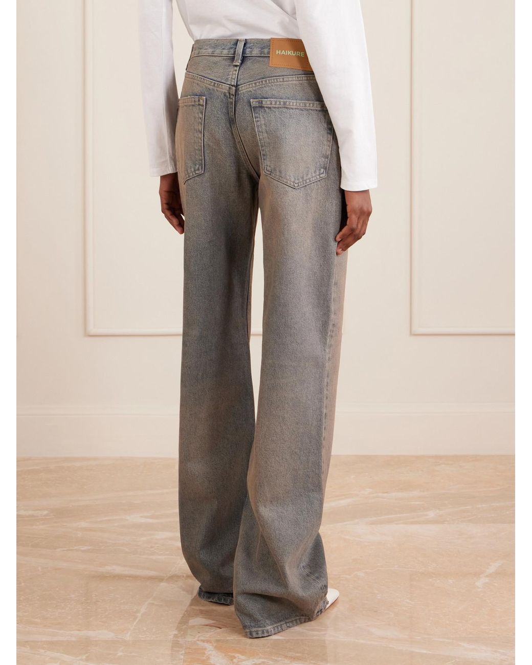 Haikure Gray Korea Mid-Rise Flared Jeans