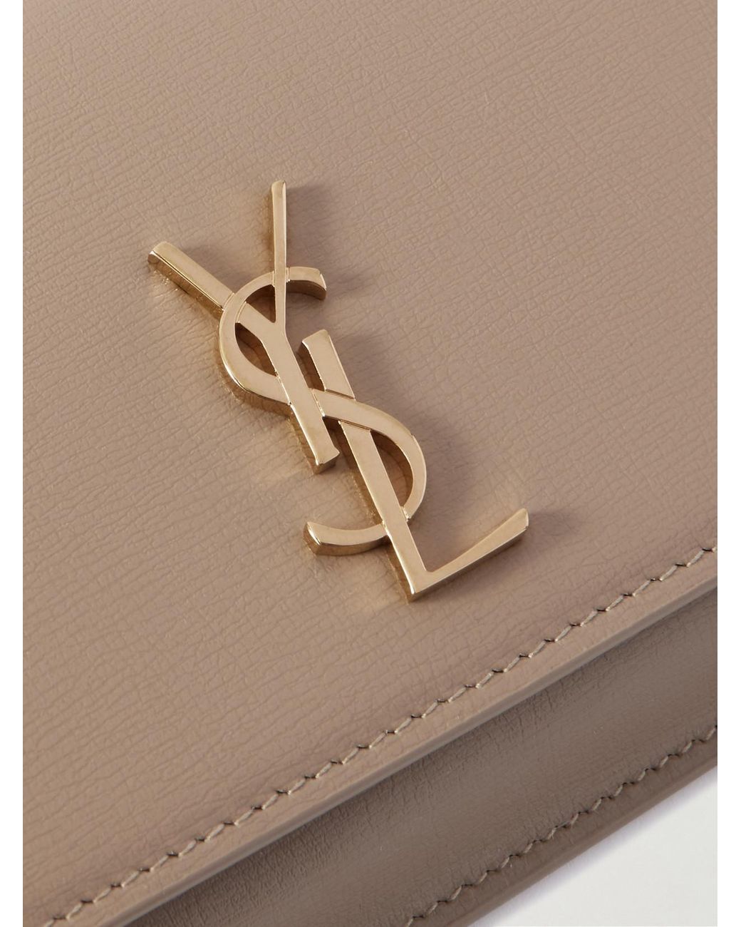 Saint Laurent White Cassandre Strap Leather Phone Case