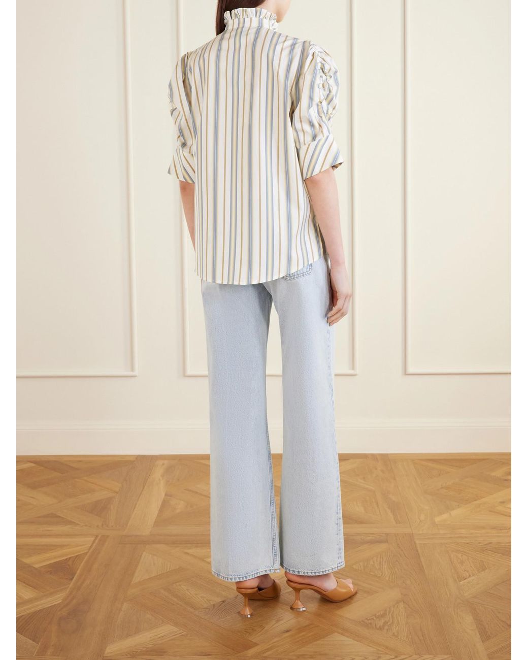 Thierry Colson Natural Vita Striped Cotton Blouse
