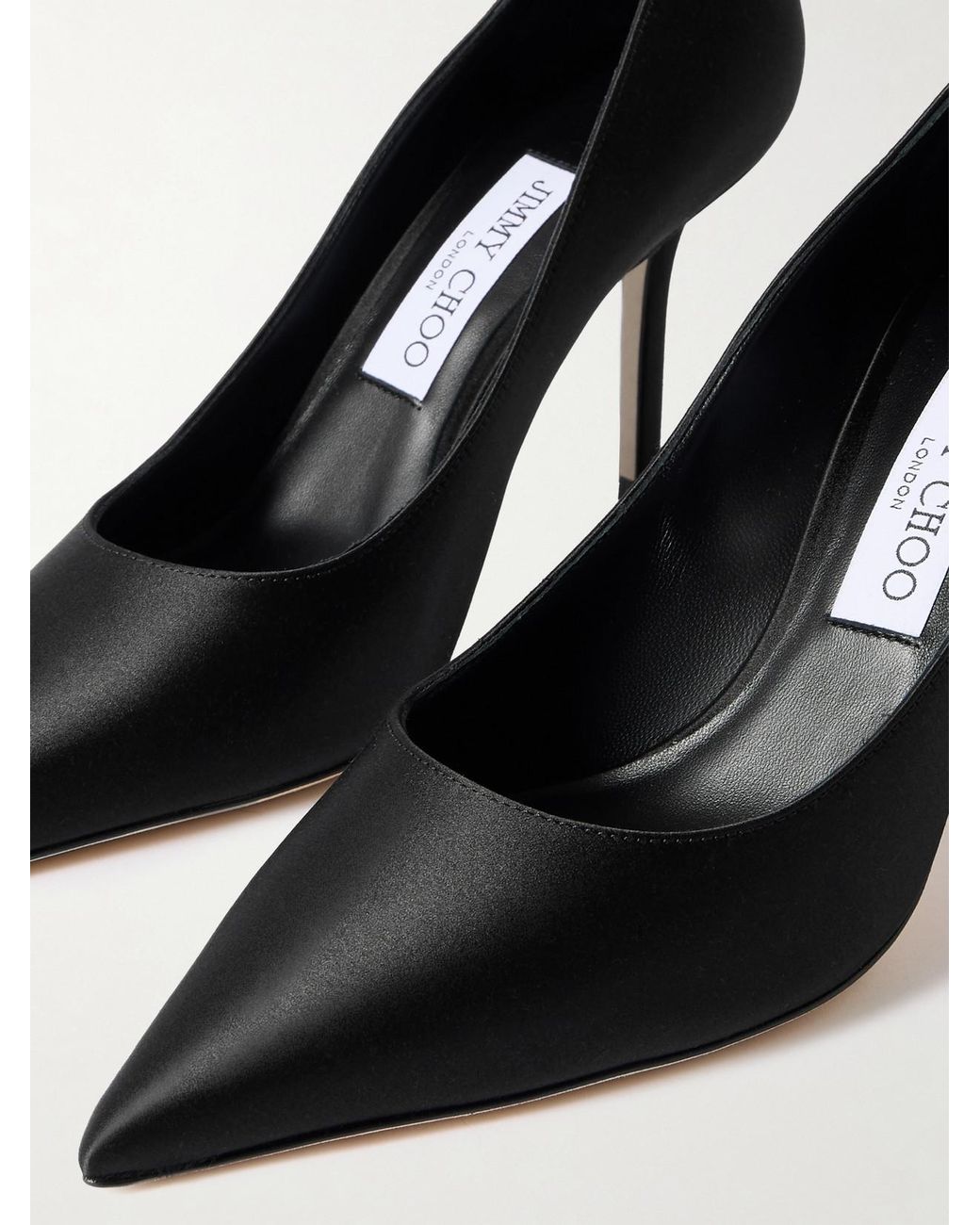 Jimmy Choo Black Love 85 Satin Pumps