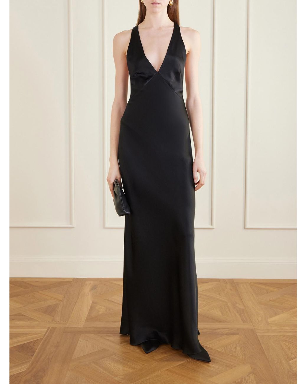 Nili Lotan Blue Aline Silk-Charmeuse Gown