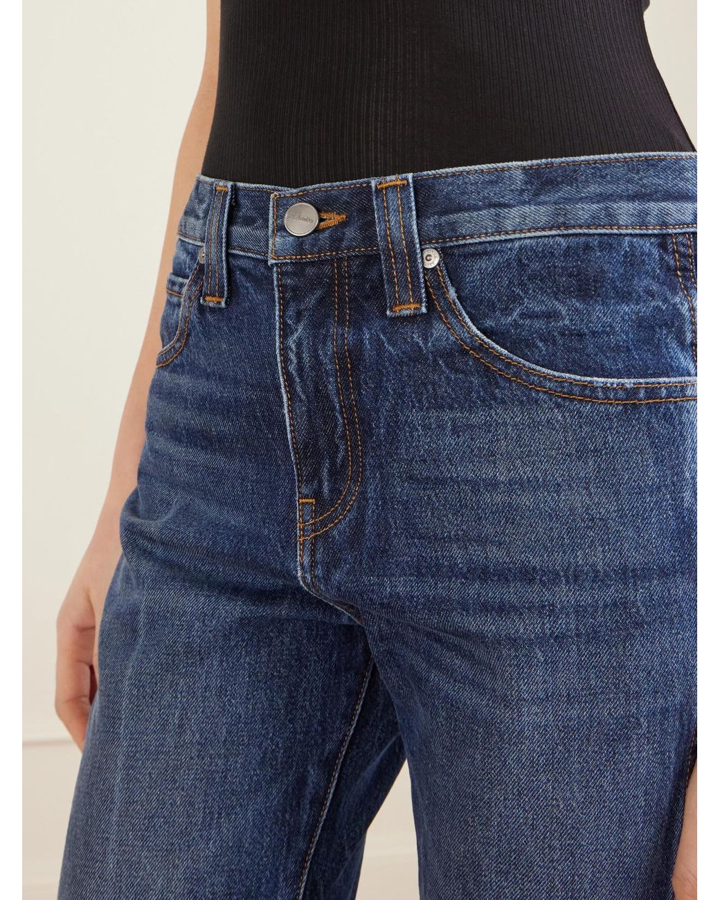 Khaite Blue Farley High-Rise Straight-Leg Jeans