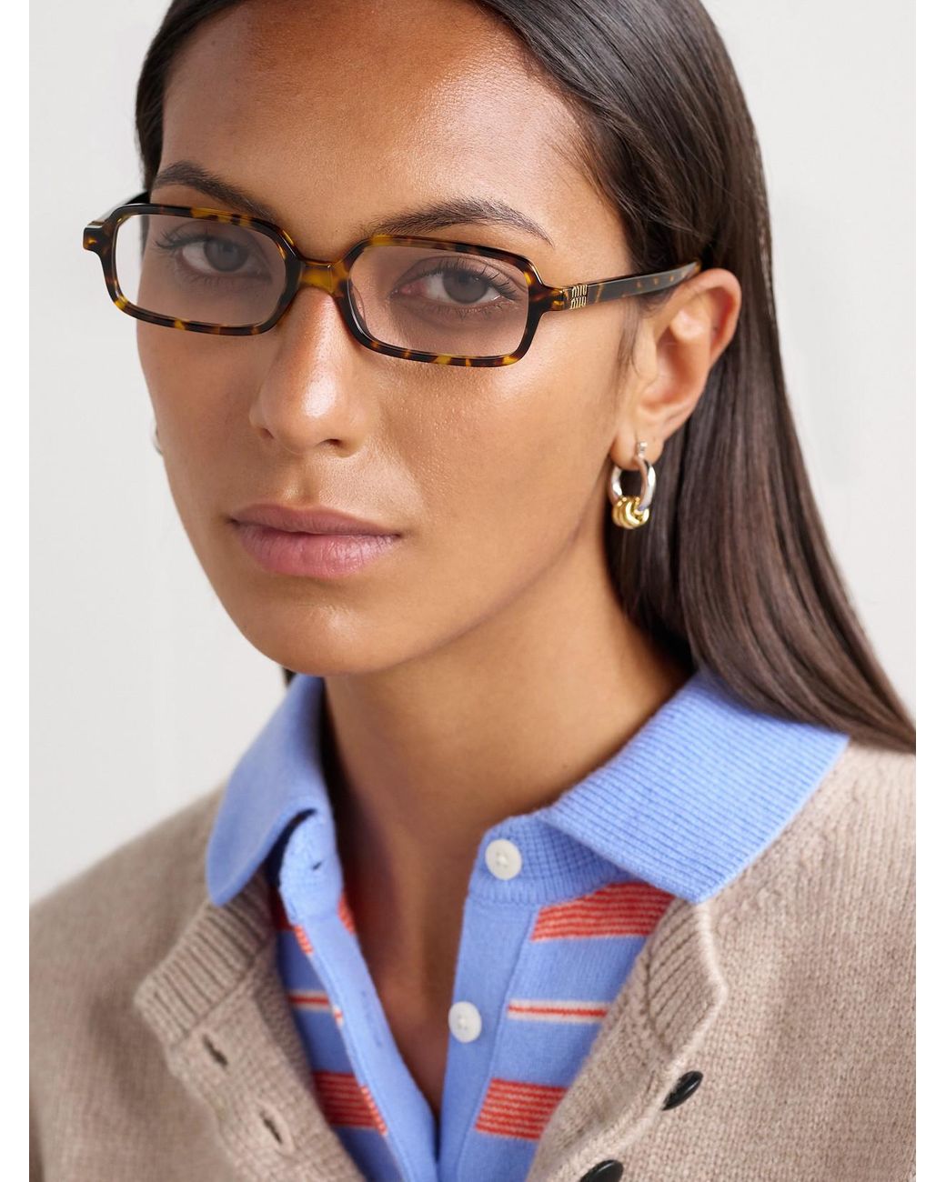 Miu Miu Multicolor Rectangular-Frame Acetate Optical Glasses