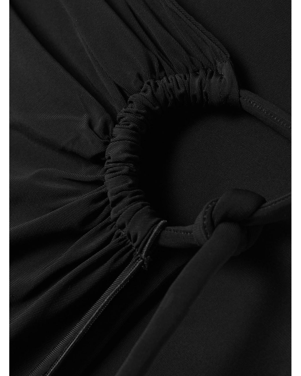Max Mara Black Afoso Gathered Jersey Wrap-Effect Maxi Skirt