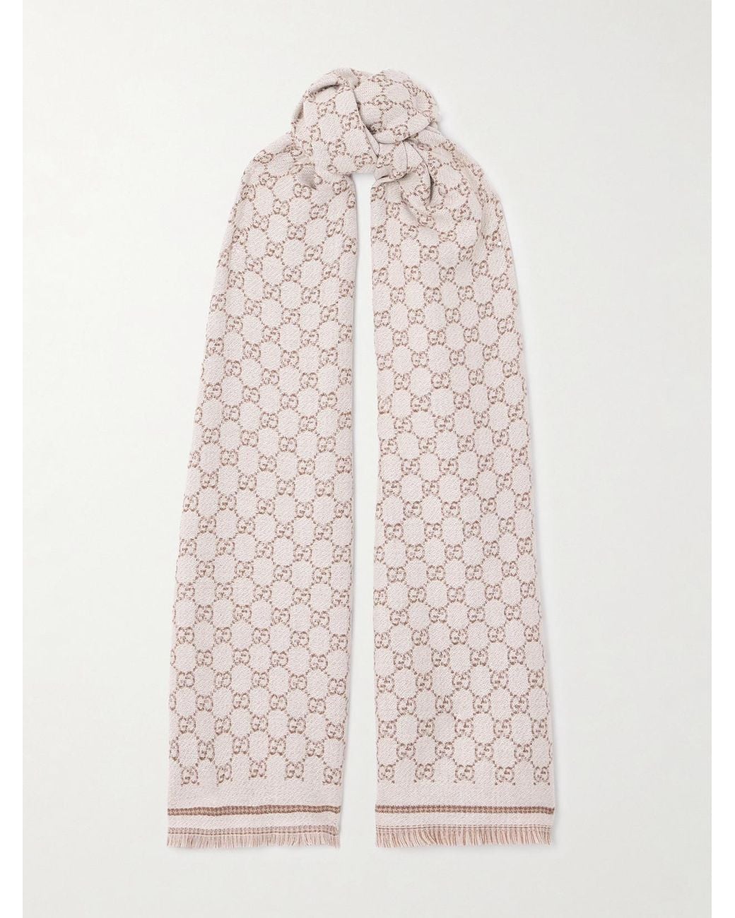 Gucci Pink Wool-Jacquard Scarf