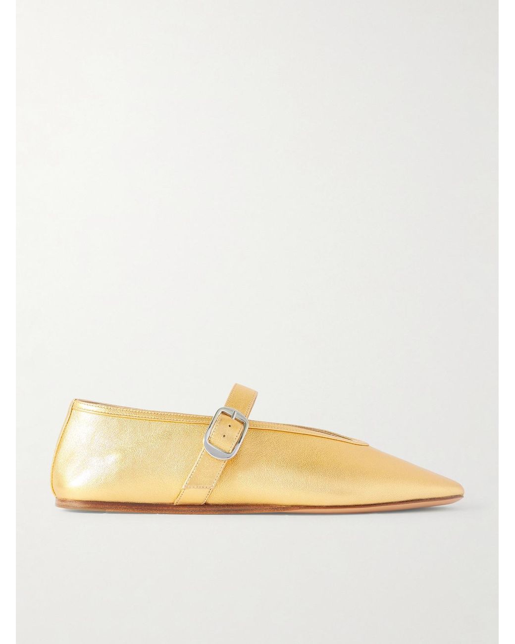 Le Monde Beryl Stella Metallic Leather Mary Jane Ballet Flats in ...