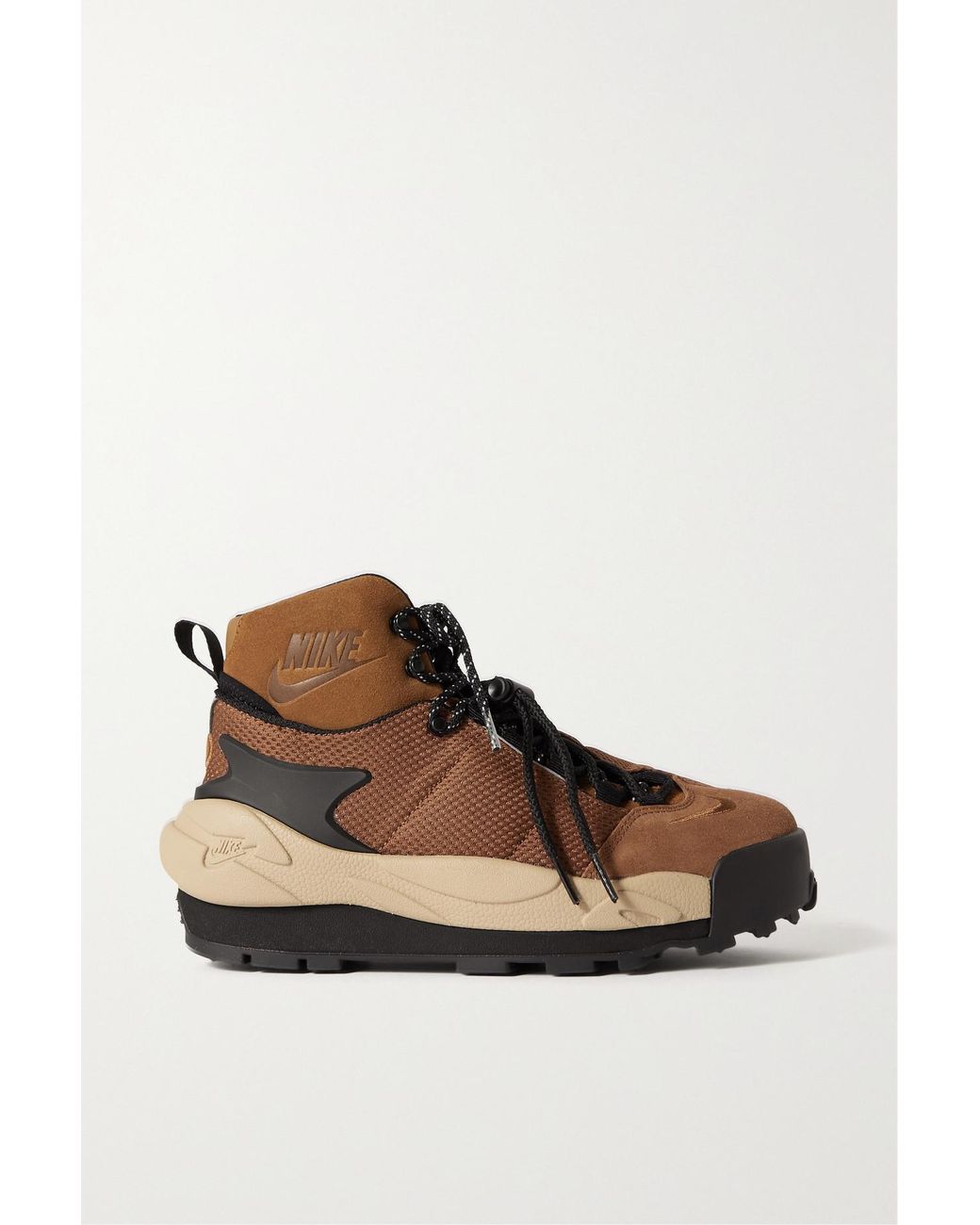 Nike + Sacai Magmascape Sp Suede-trimmed Mesh Sneakers in Brown | Lyst  Canada