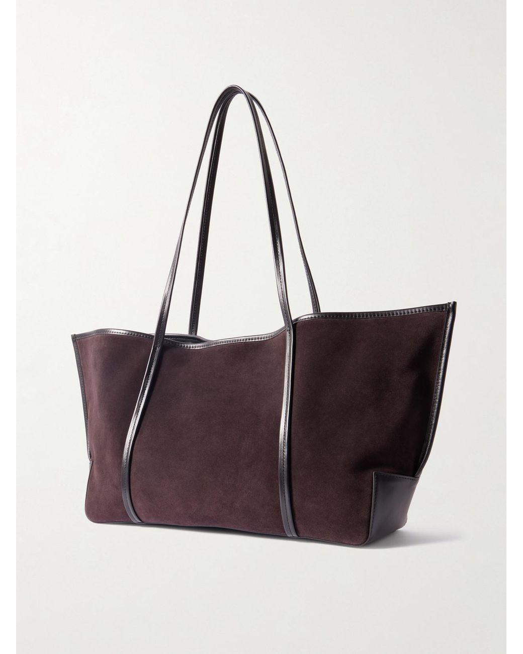 St. Agni White Bateau Tote Aus Veloursleder Mit Lederbesätzen