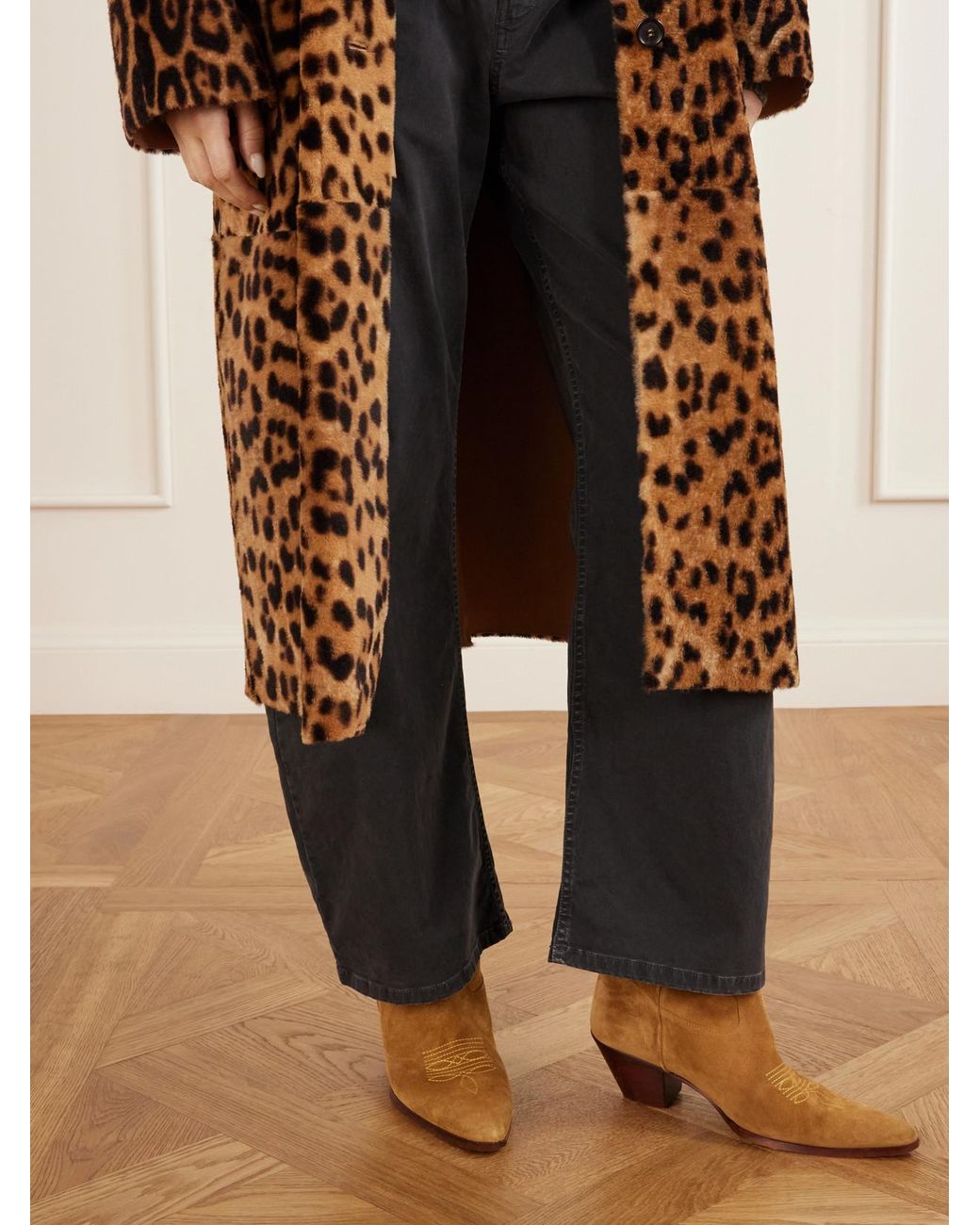 Nili Lotan Brown Towns Embroidered Suede Knee Boots
