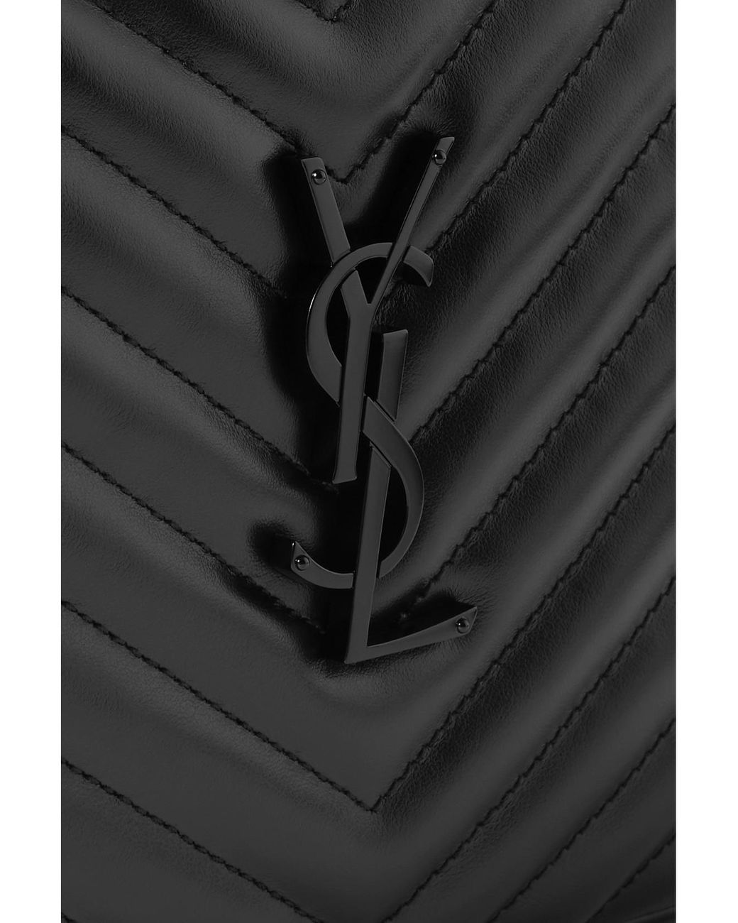 Saint Laurent Black Loulou Medium Matelassé Leather Shoulder Bag