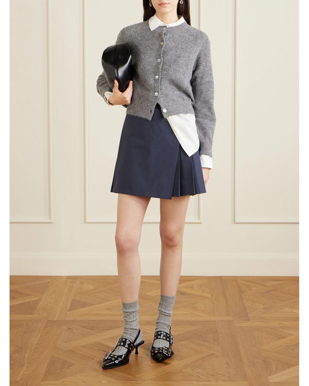 Ganni Black Feminine Buckle Vegan Slingback Pumps