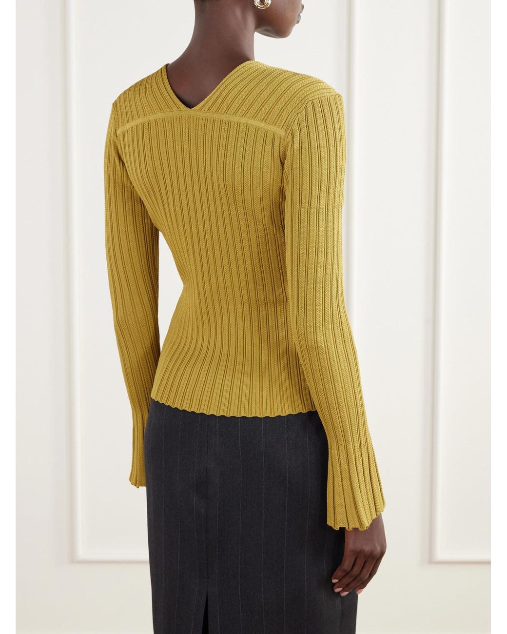 Proenza Schouler Yellow Roux Ribbed Top