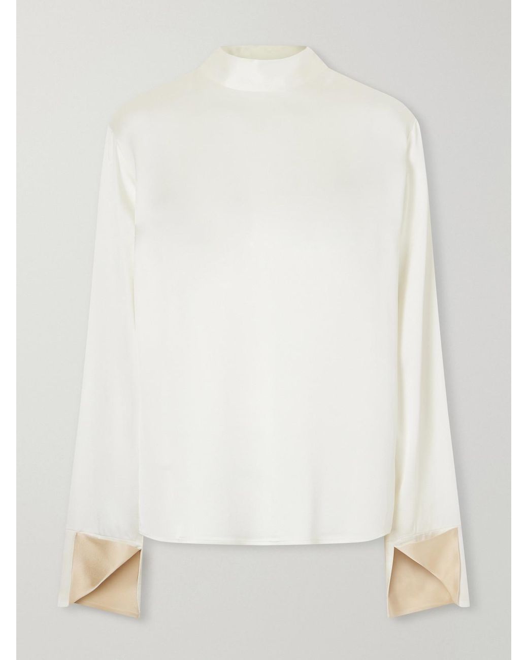 Stella McCartney White Tie-Detailed Satin Blouse