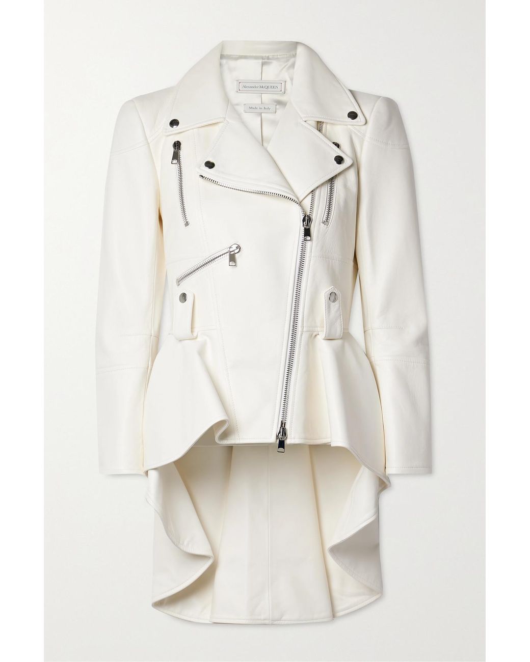 Alexander mcqueen peplum leather cheap jacket