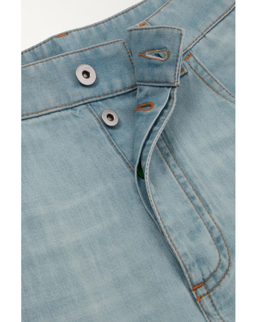 Bottega Veneta Blue High-Rise Wide-Leg Jeans