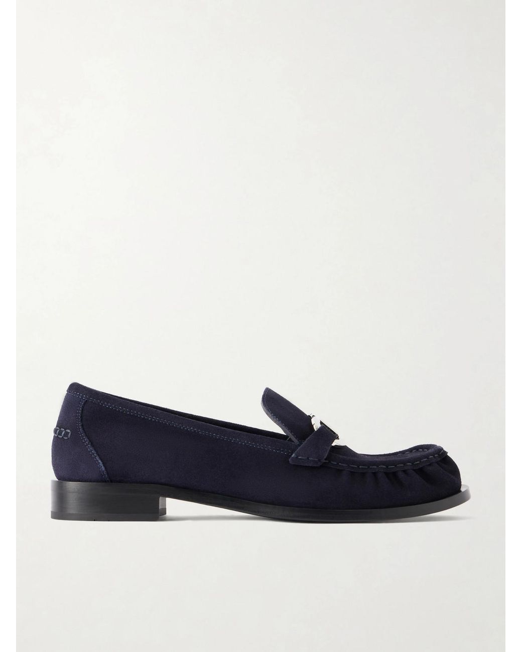 Ferragamo Blue Maryan Suede Loafers